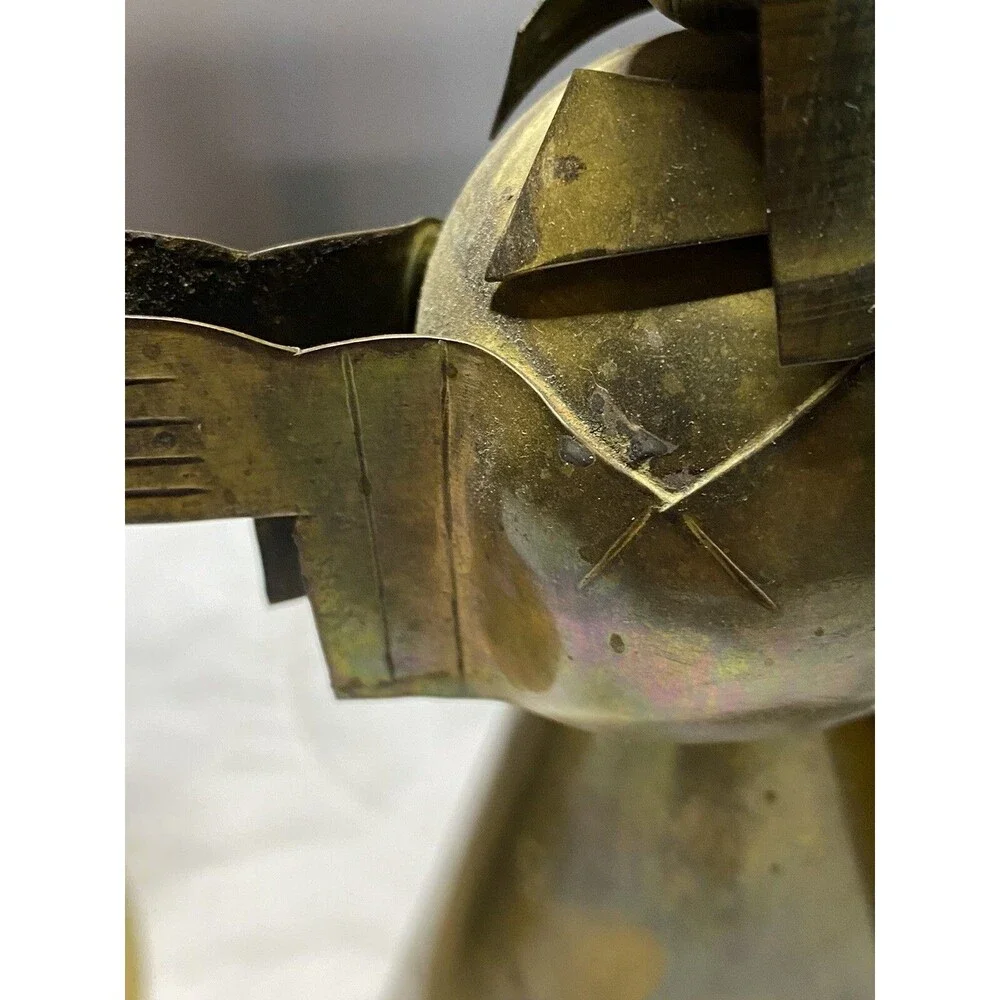 Brass Angel Candle Holders Jaipur? India Brutalist Style - 2 Qty. Heavy Brass